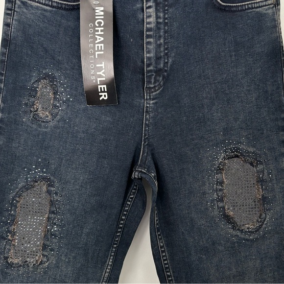 NWT!⭐️ Michael Tyler • Distressed Jeans with Rhinestone Accents- Women’s Size 12 - Picture 4 of 16